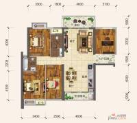 观天下2室2厅2卫124.4㎡户型图