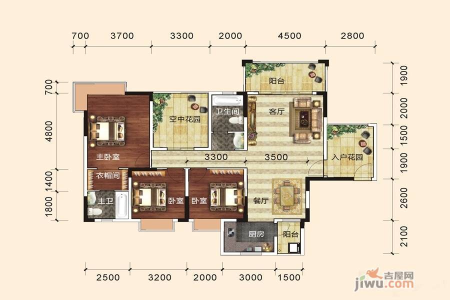 港龙湾波托菲诺5室2厅2卫141㎡户型图