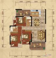 广汇圣湖城3室2厅2卫124.7㎡户型图