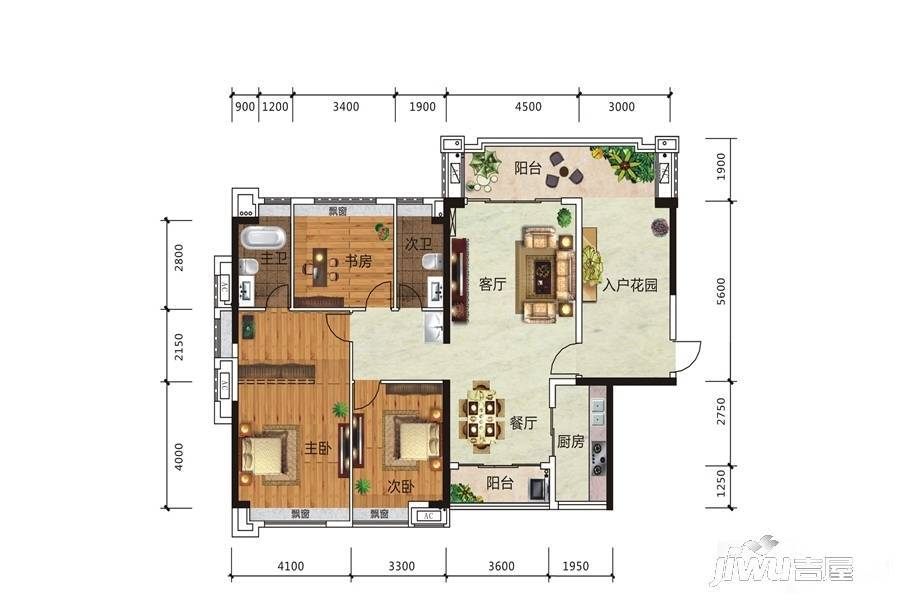 钓鱼台·和府3室2厅2卫137㎡户型图