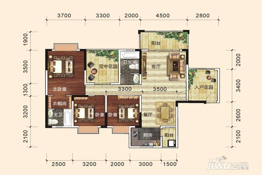 港龙湾波托菲诺5室2厅2卫143㎡户型图