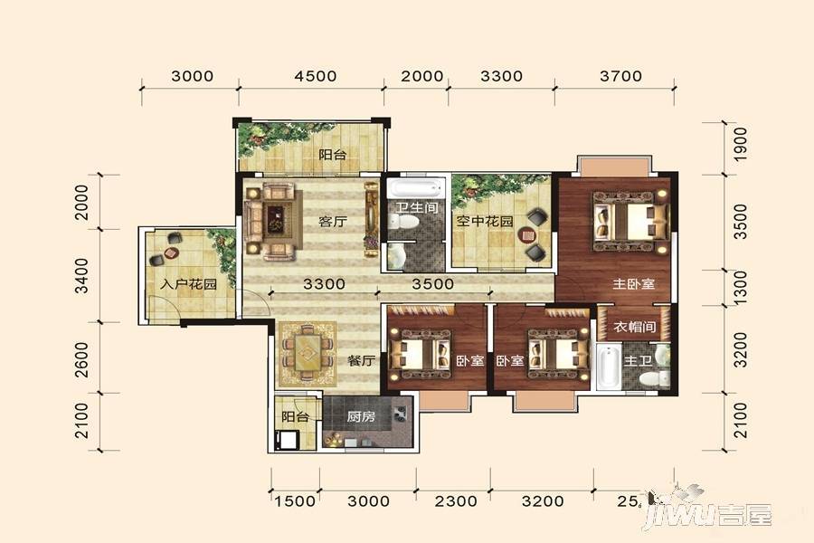 港龙湾波托菲诺5室2厅2卫141㎡户型图